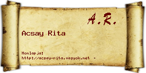 Acsay Rita névjegykártya