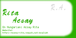 rita acsay business card